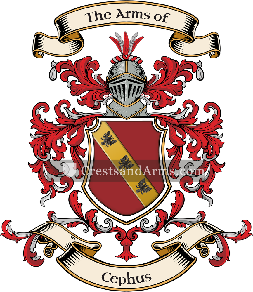 The Cephus coat of arms, drawn from the recorded blazon