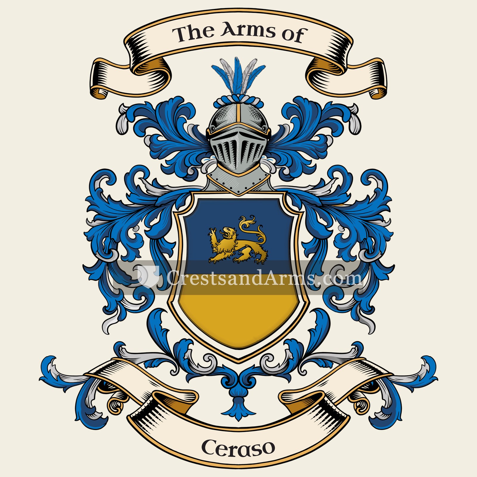 The Ceraso coat of arms, drawn from the recorded blazon