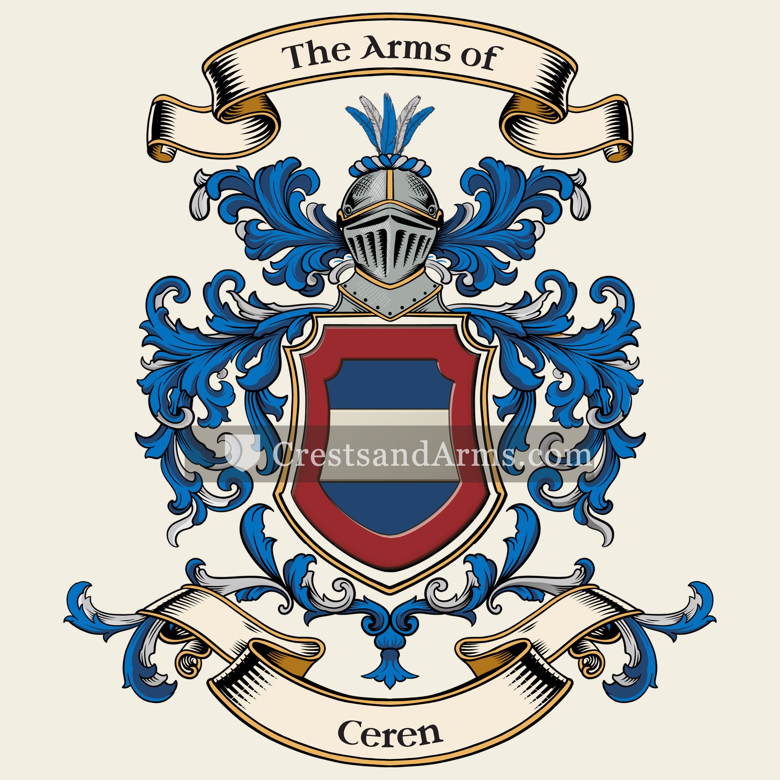 The Ceren coat of arms, drawn from the recorded blazon