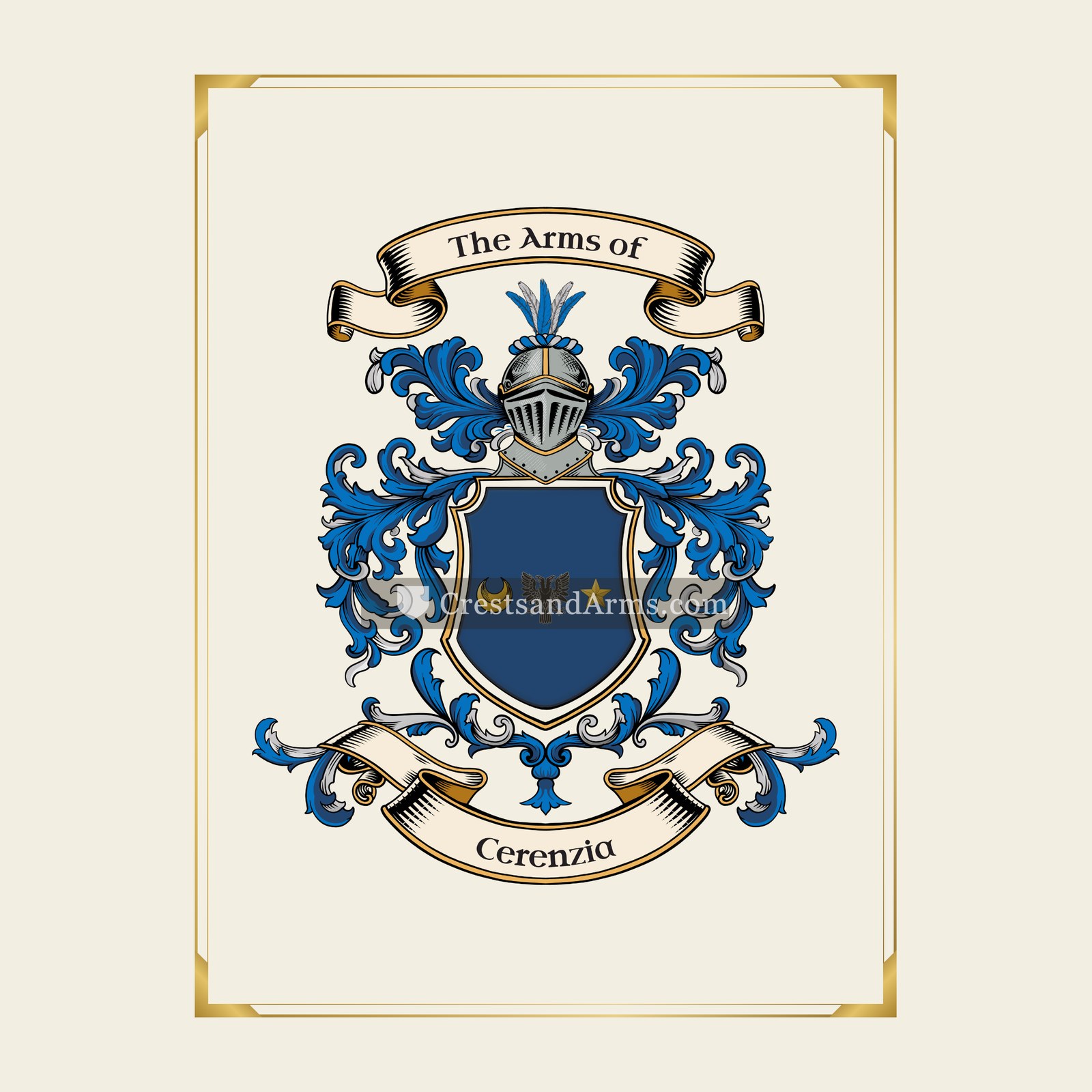 With gold border