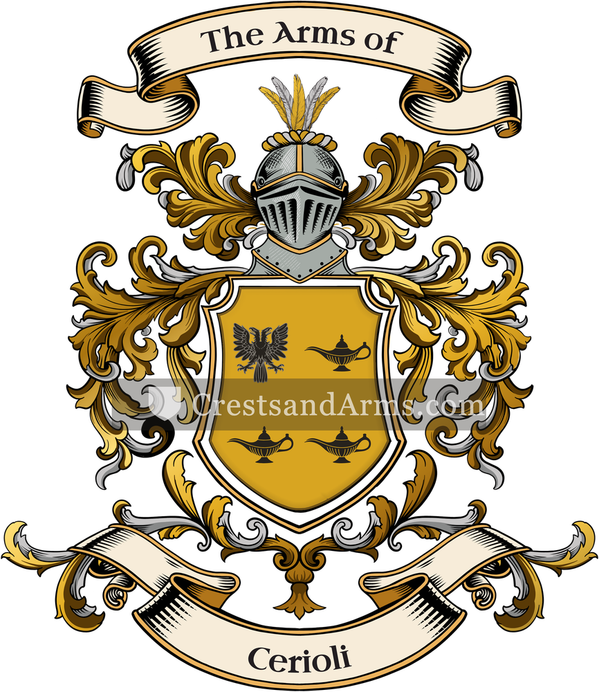 The Cerioli coat of arms, drawn from the recorded blazon