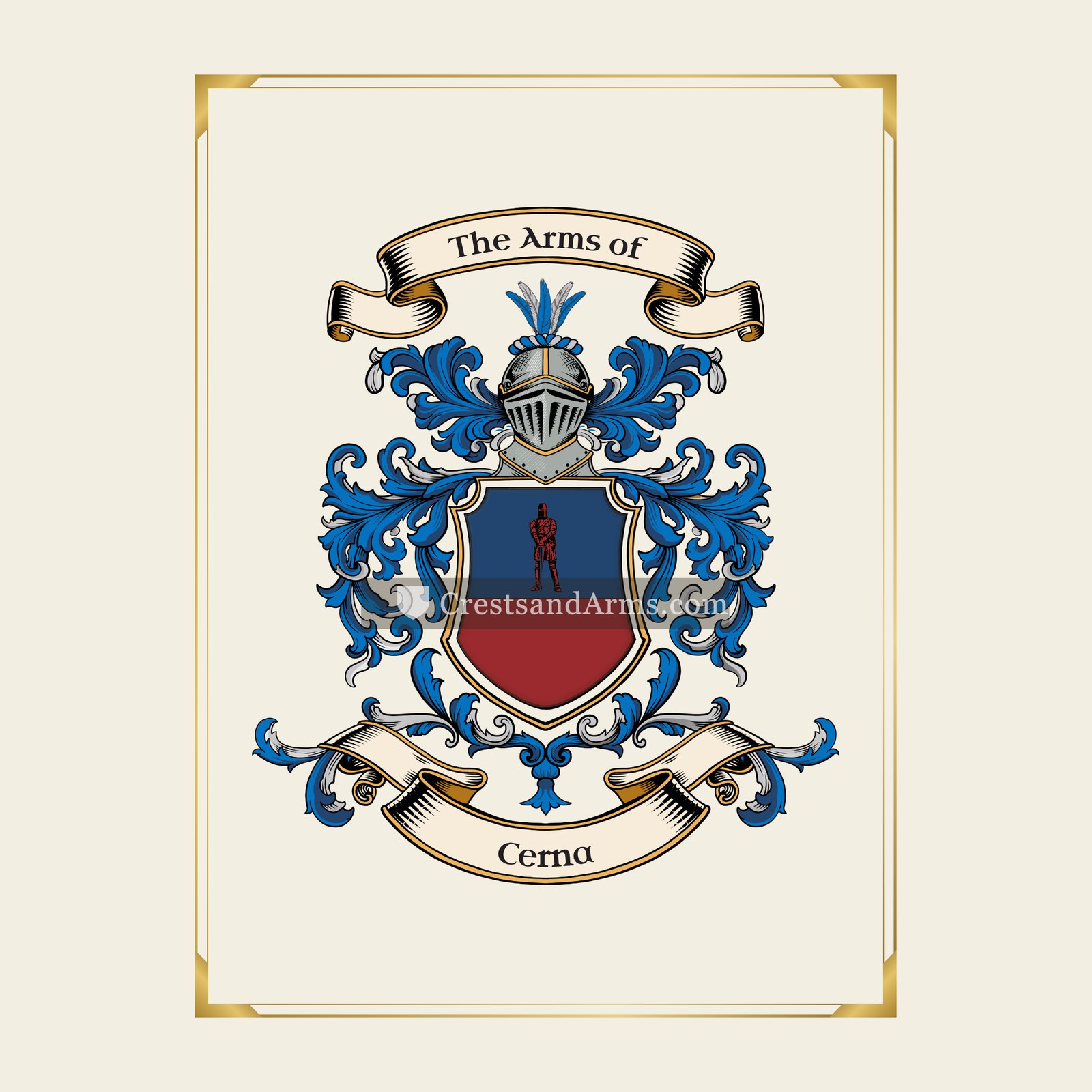 With gold border