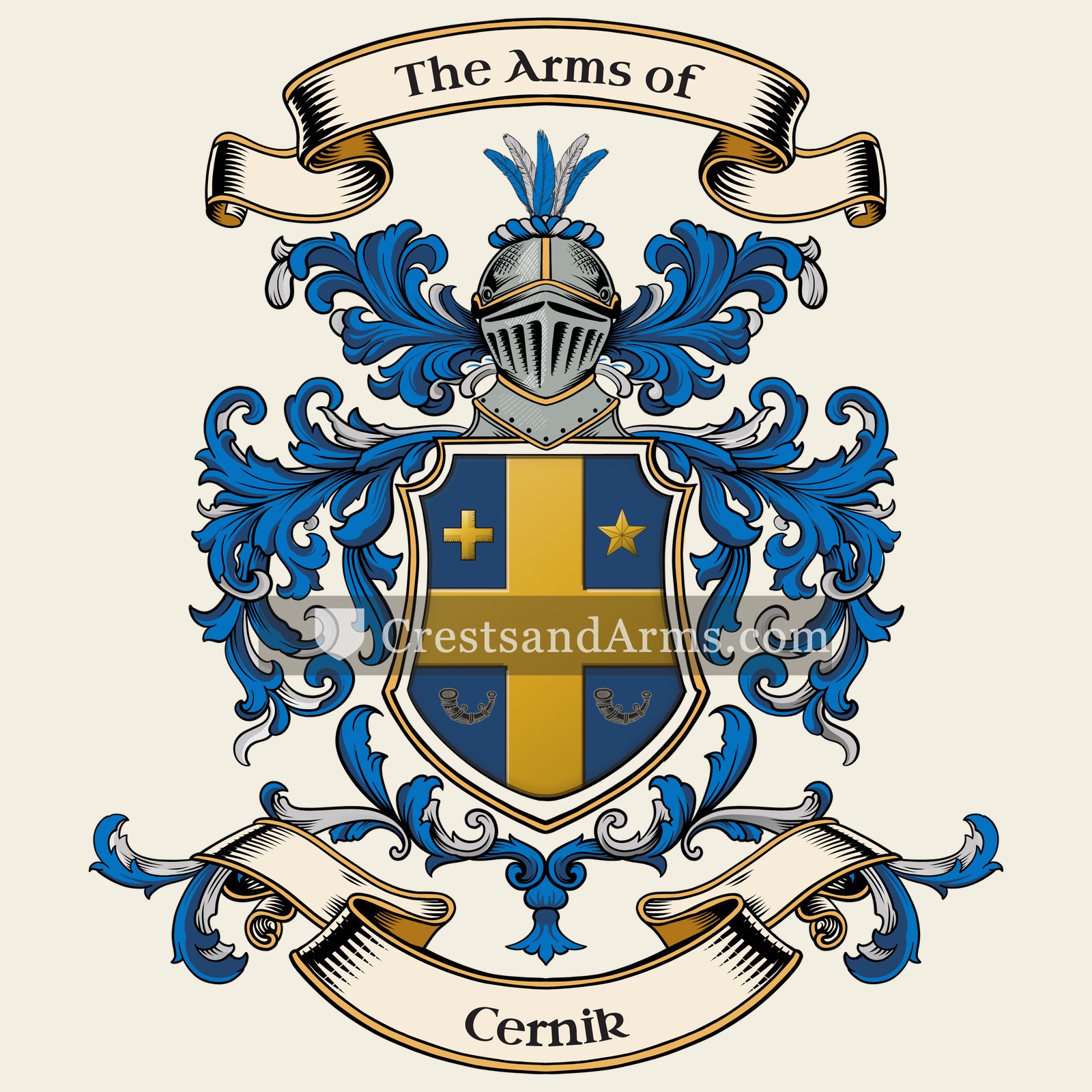 The Cernik coat of arms, drawn from the recorded blazon