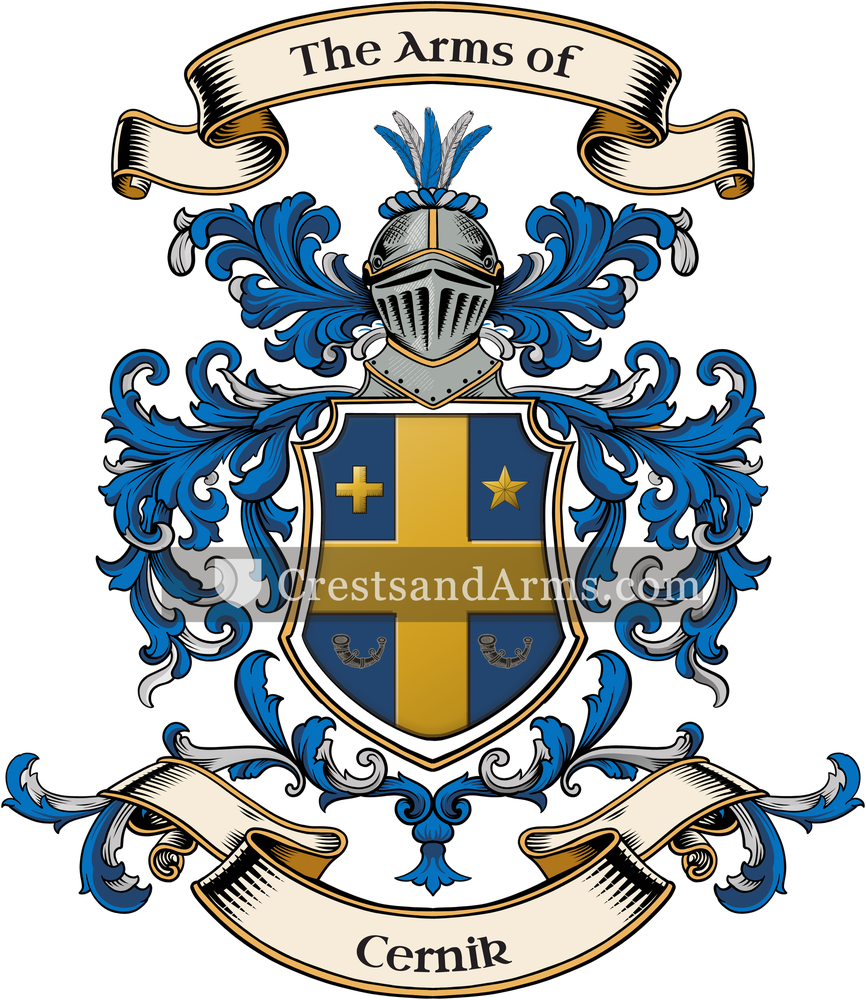 The Cernik coat of arms, drawn from the recorded blazon