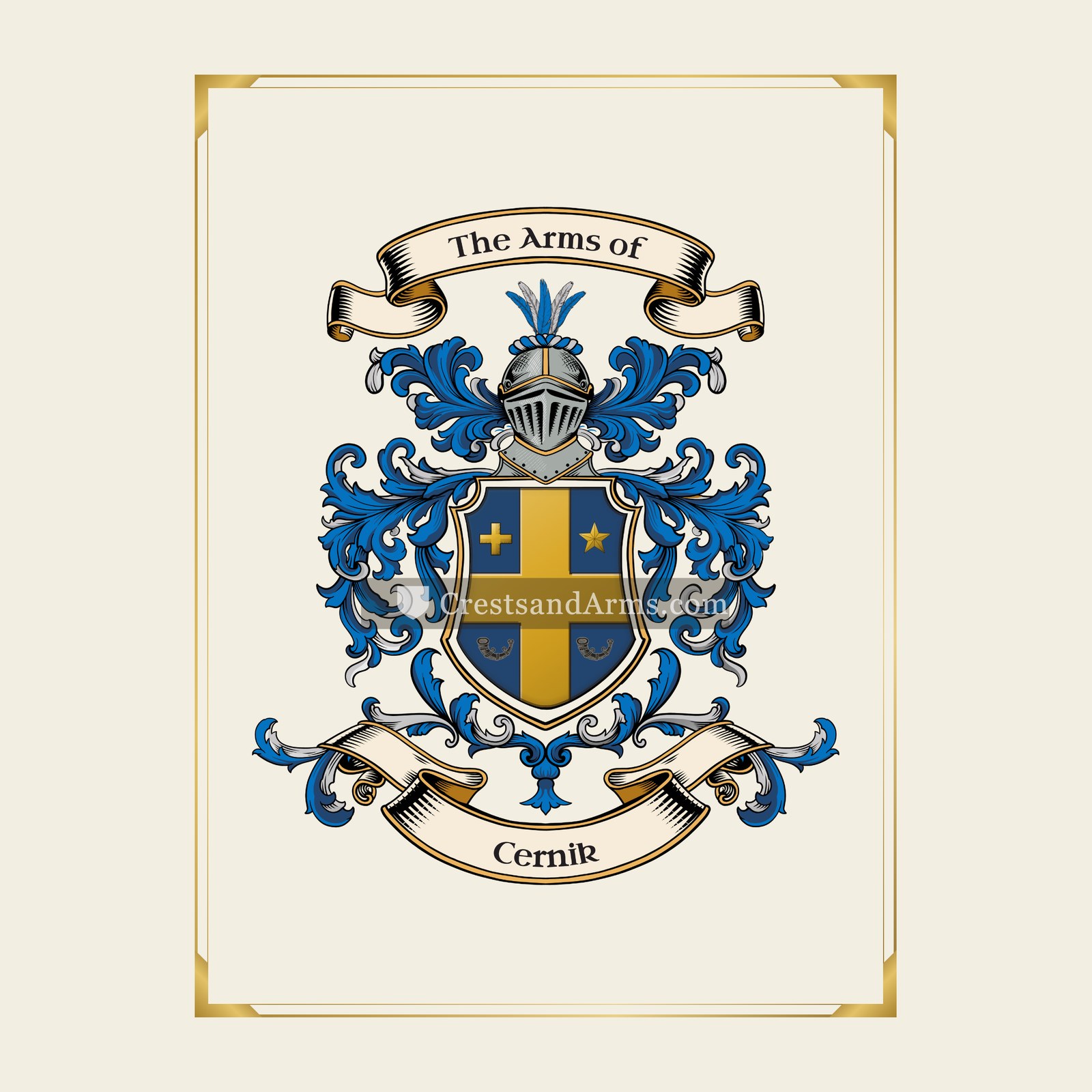 With gold border