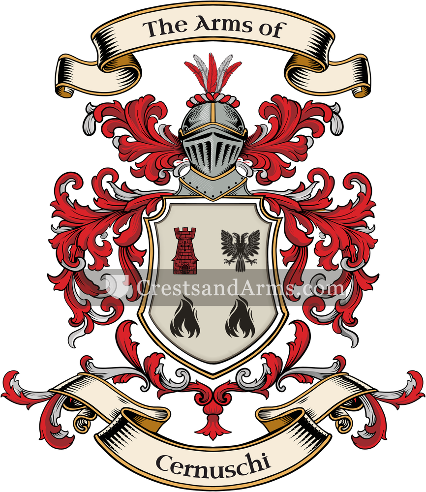 The Cernuschi coat of arms, drawn from the recorded blazon
