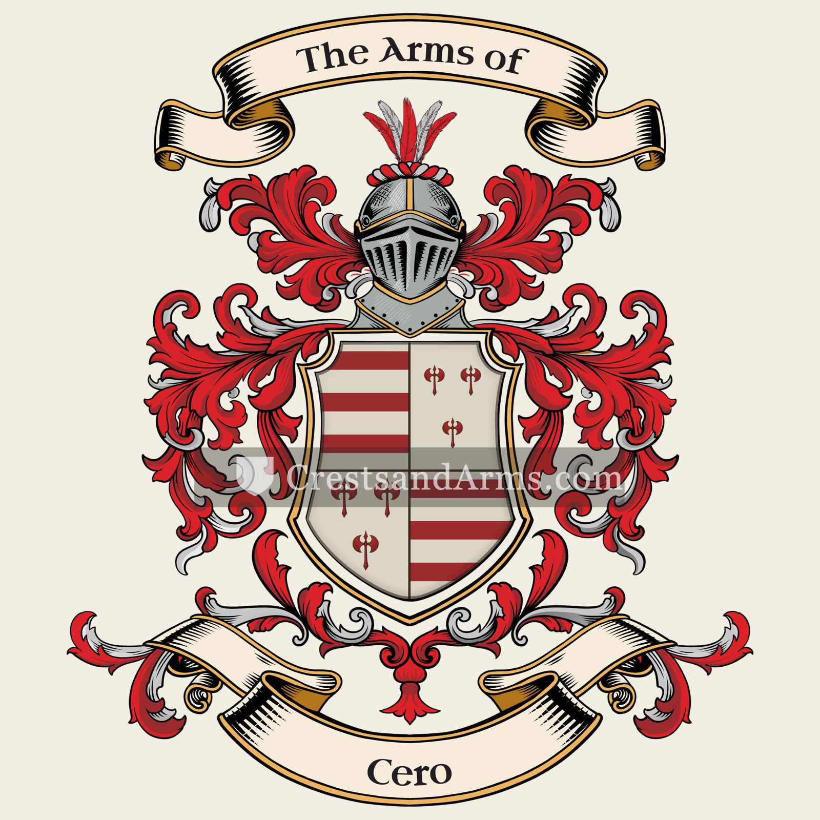 The Cero coat of arms, drawn from the recorded blazon