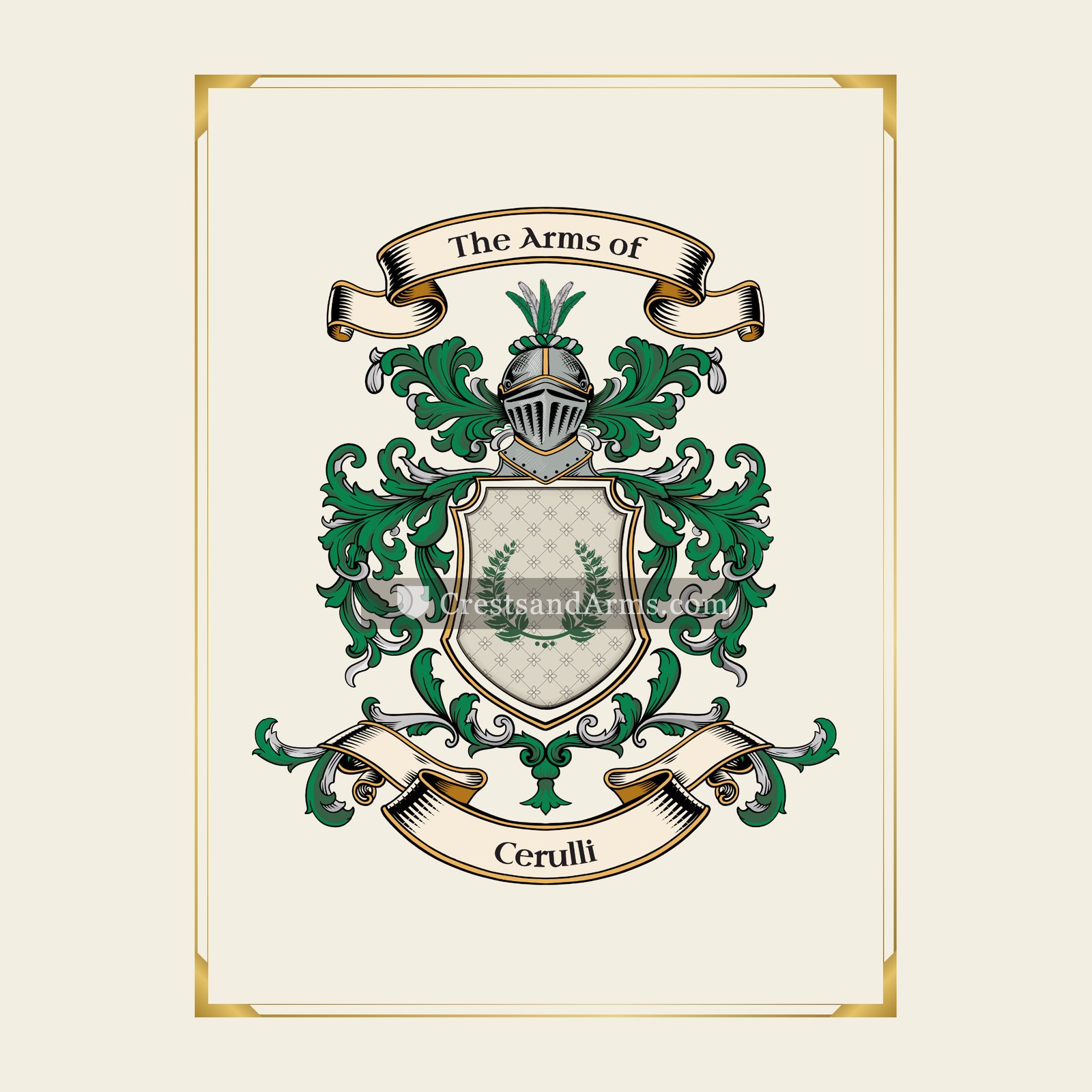 With gold border