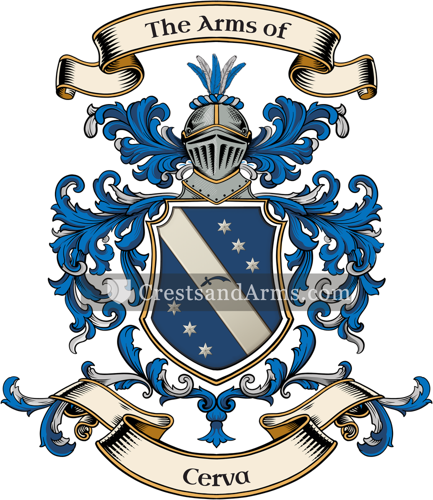 The Cerva coat of arms, drawn from the recorded blazon