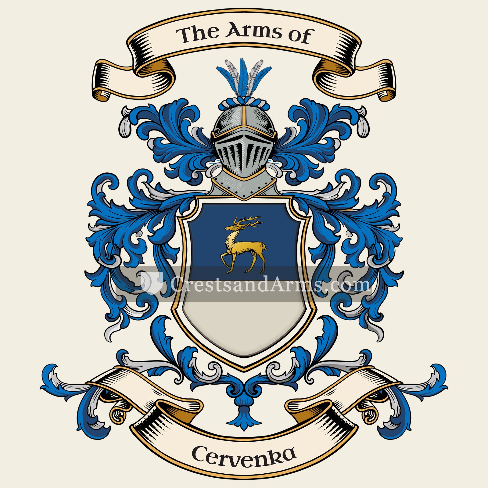 The Cervenka coat of arms, drawn from the recorded blazon