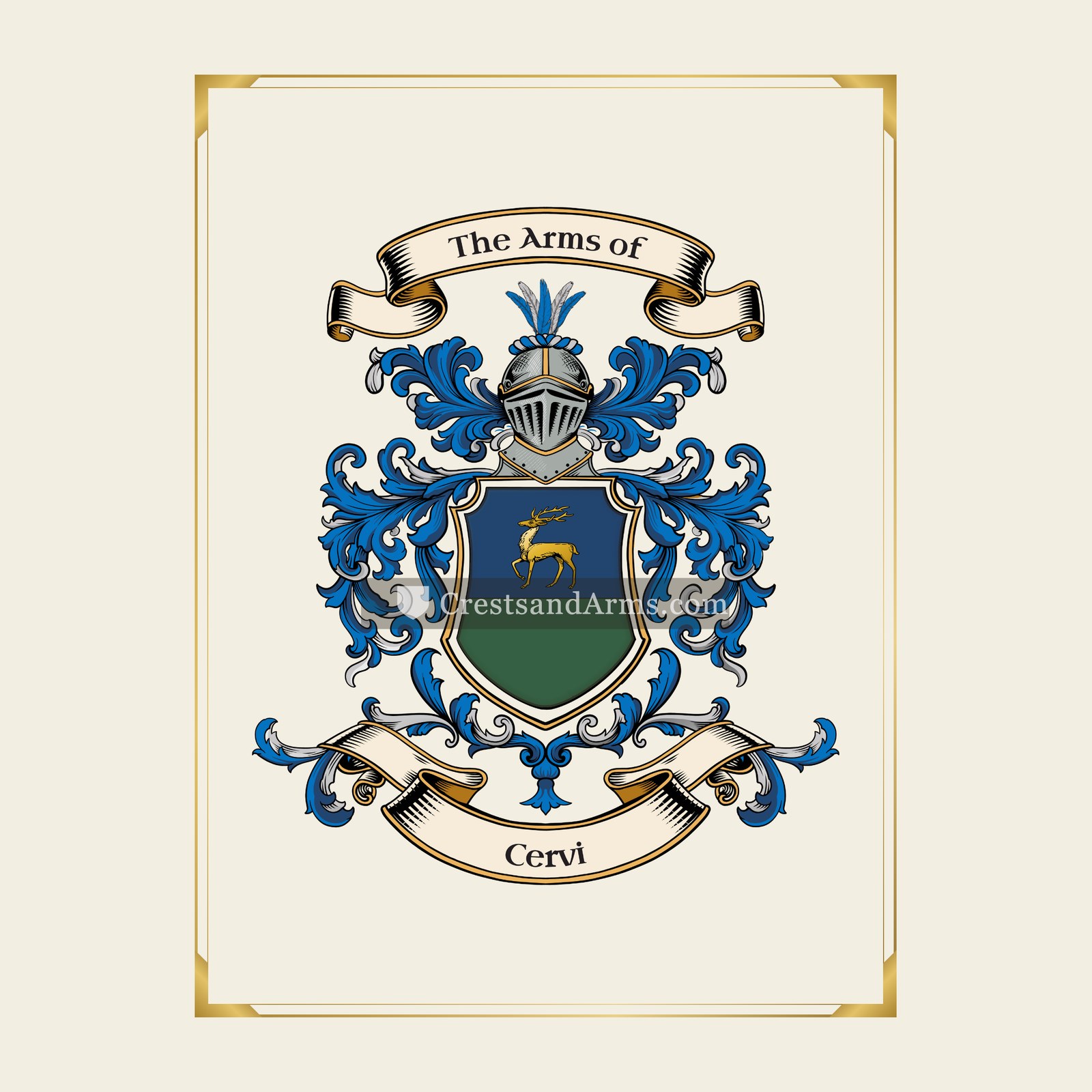 With gold border