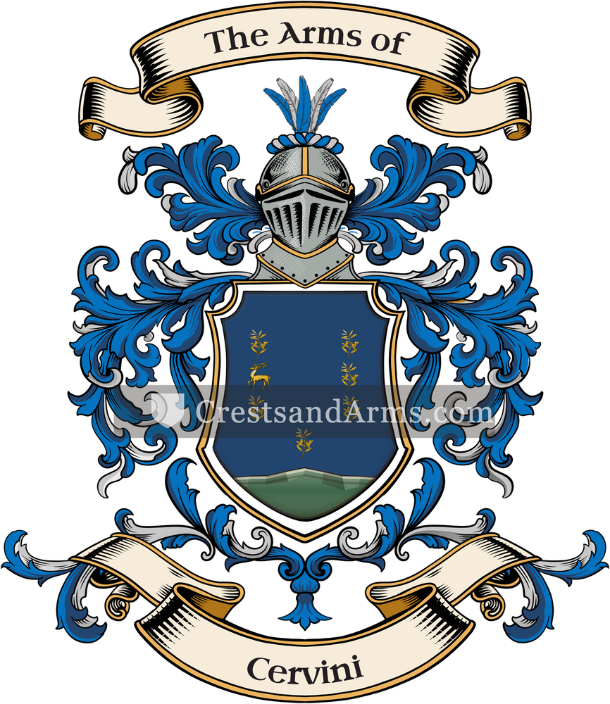 The Cervini coat of arms, drawn from the recorded blazon