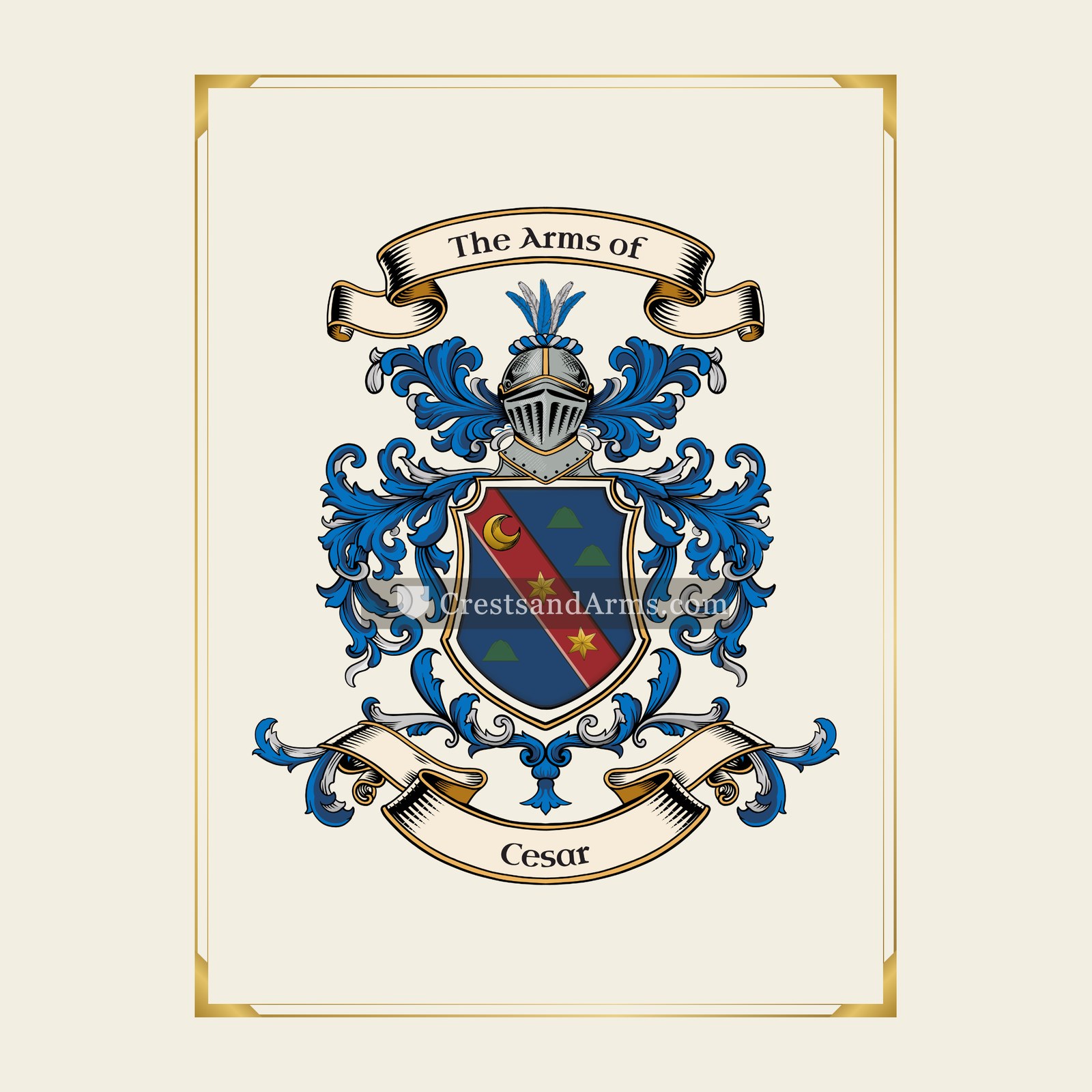 With gold border