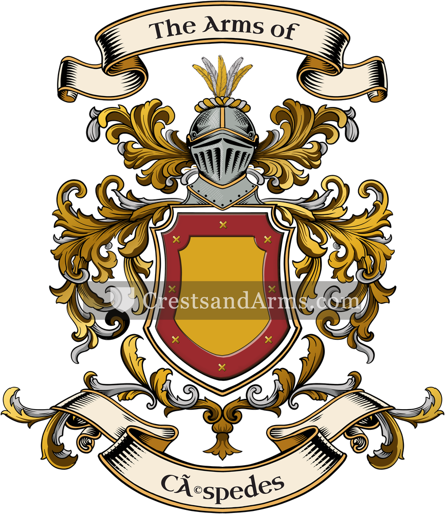 The Céspedes coat of arms, drawn from the recorded blazon