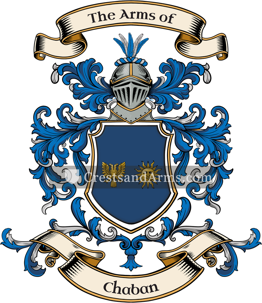 The Chaban coat of arms, drawn from the recorded blazon