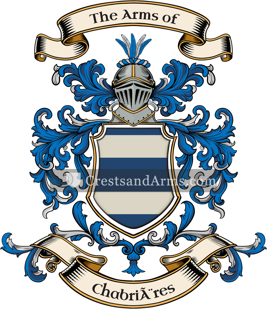 The Chabrières coat of arms, drawn from the recorded blazon