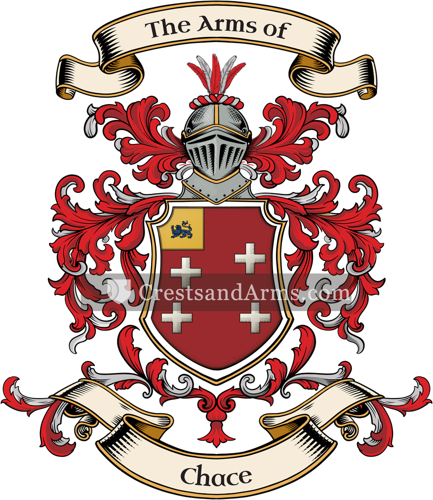 The Chace coat of arms, drawn from the recorded blazon