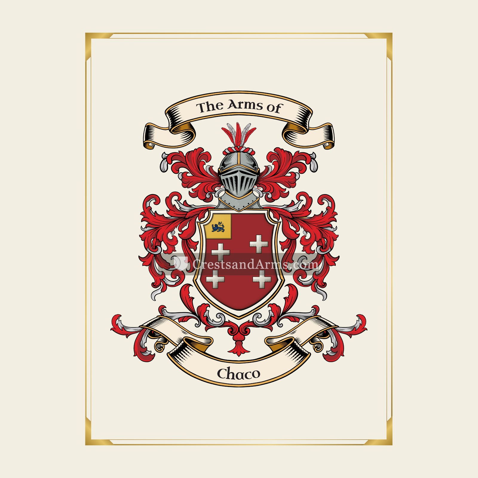 With gold border