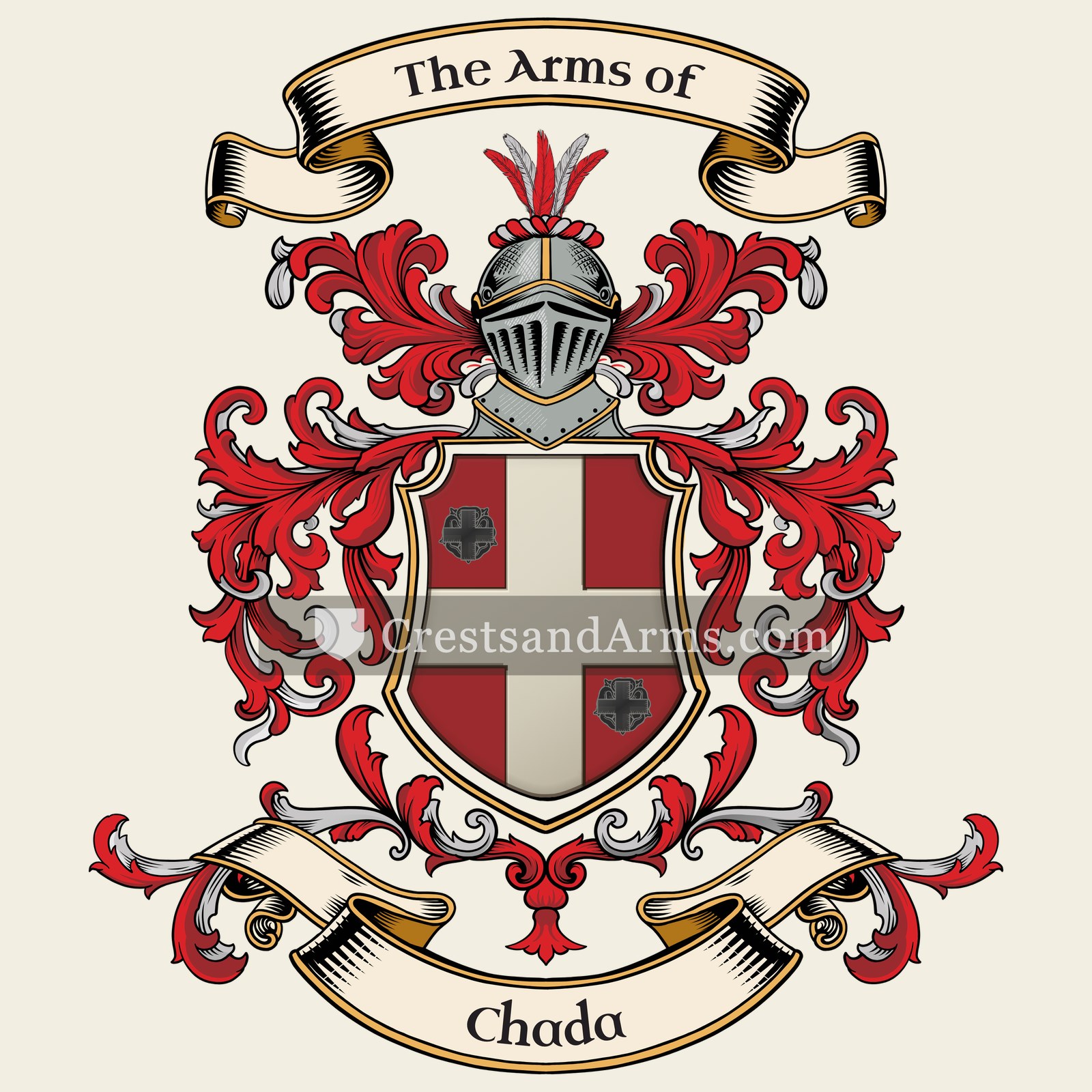 The Chada coat of arms, drawn from the recorded blazon