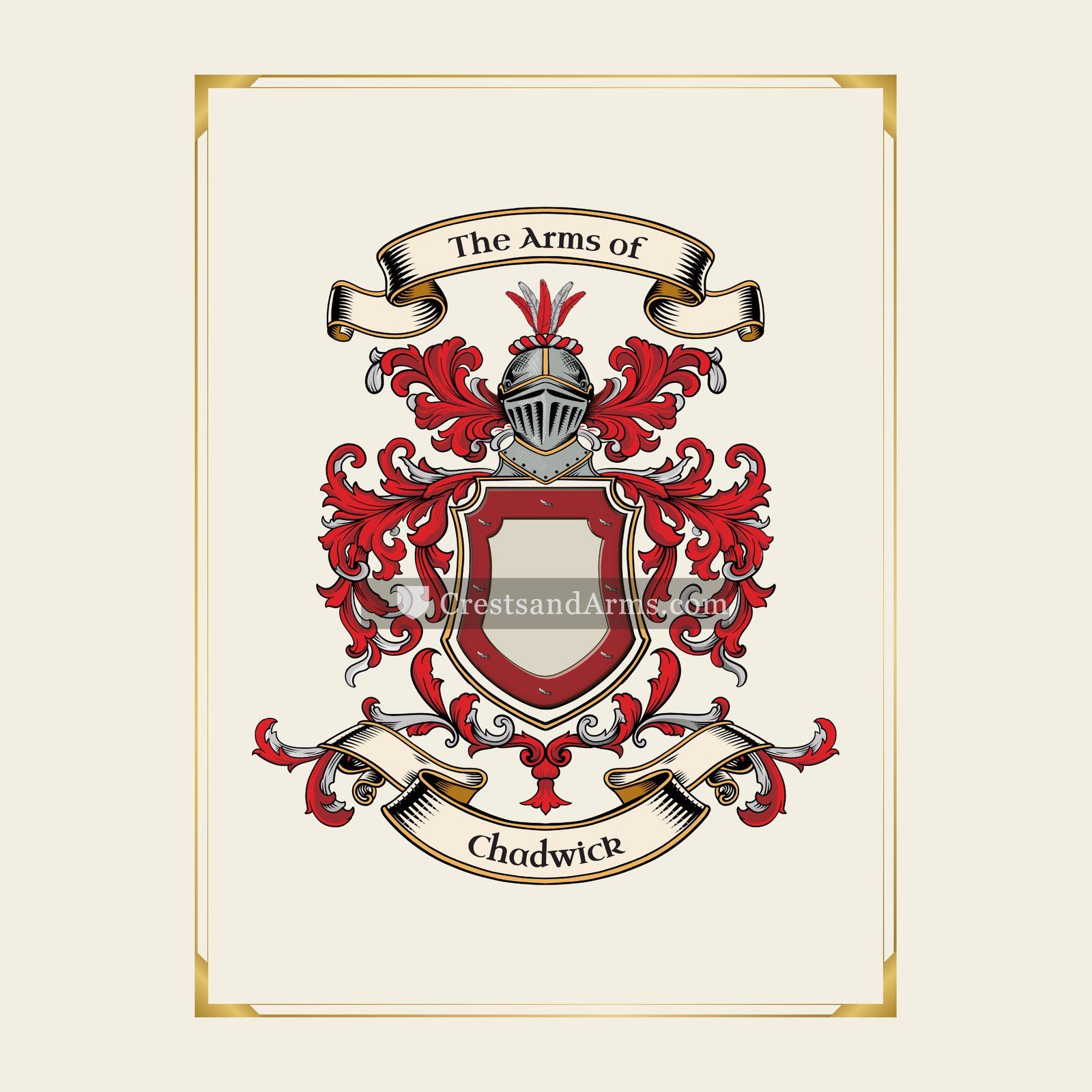 With gold border