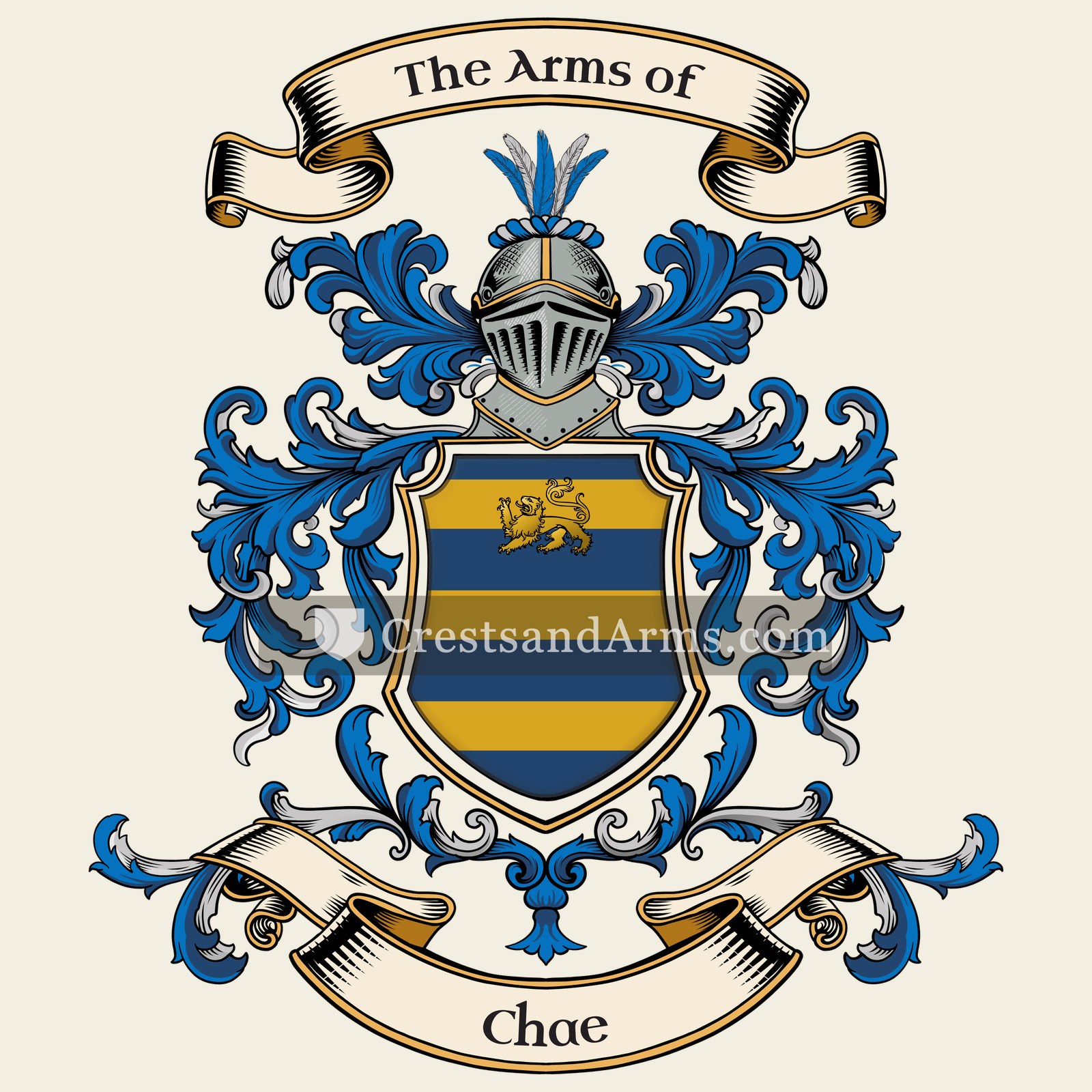 The Chae coat of arms, drawn from the recorded blazon