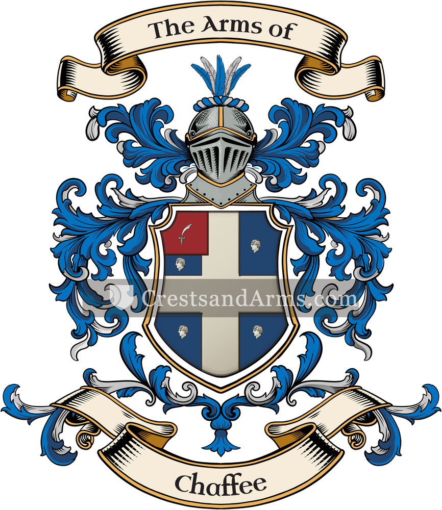 The Chaffee coat of arms, drawn from the recorded blazon