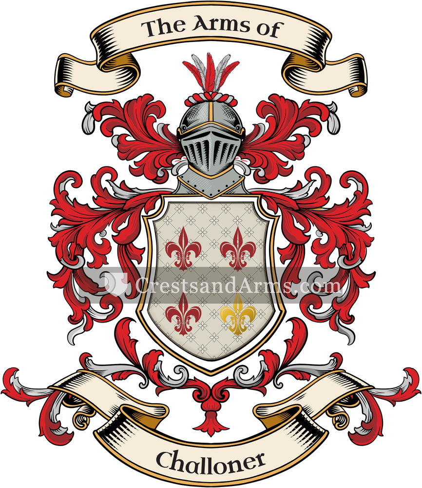 The Challoner coat of arms, drawn from the recorded blazon