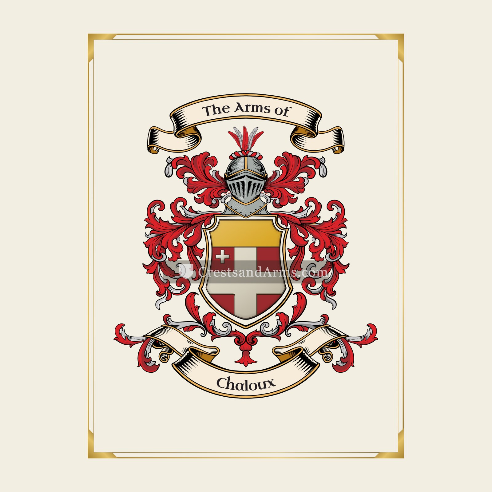 With gold border