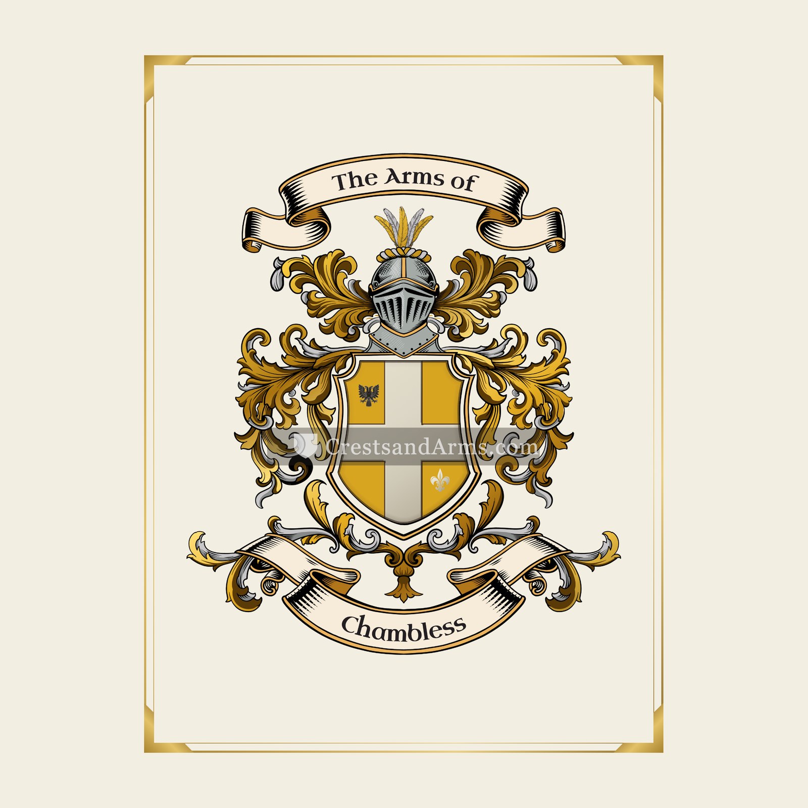 With gold border
