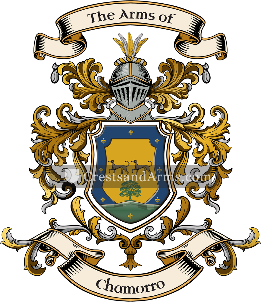 The Chamorro coat of arms, drawn from the recorded blazon