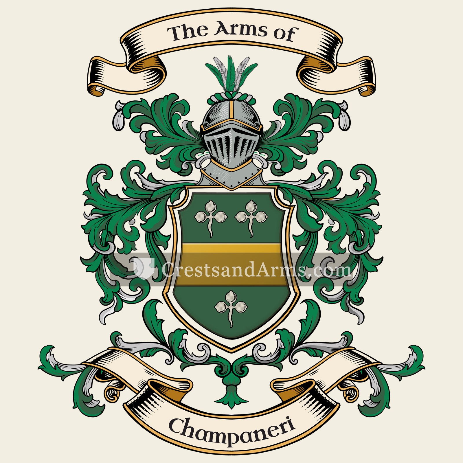 The Champaneri coat of arms, drawn from the recorded blazon