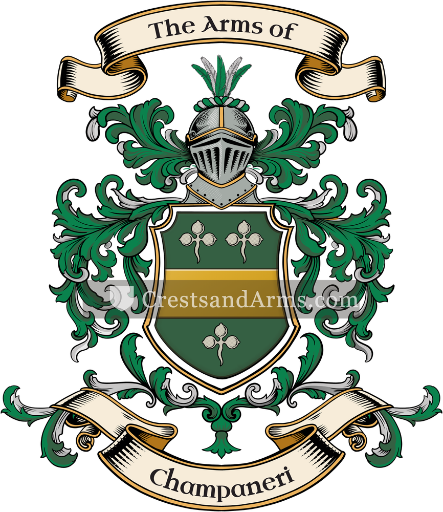 The Champaneri coat of arms, drawn from the recorded blazon