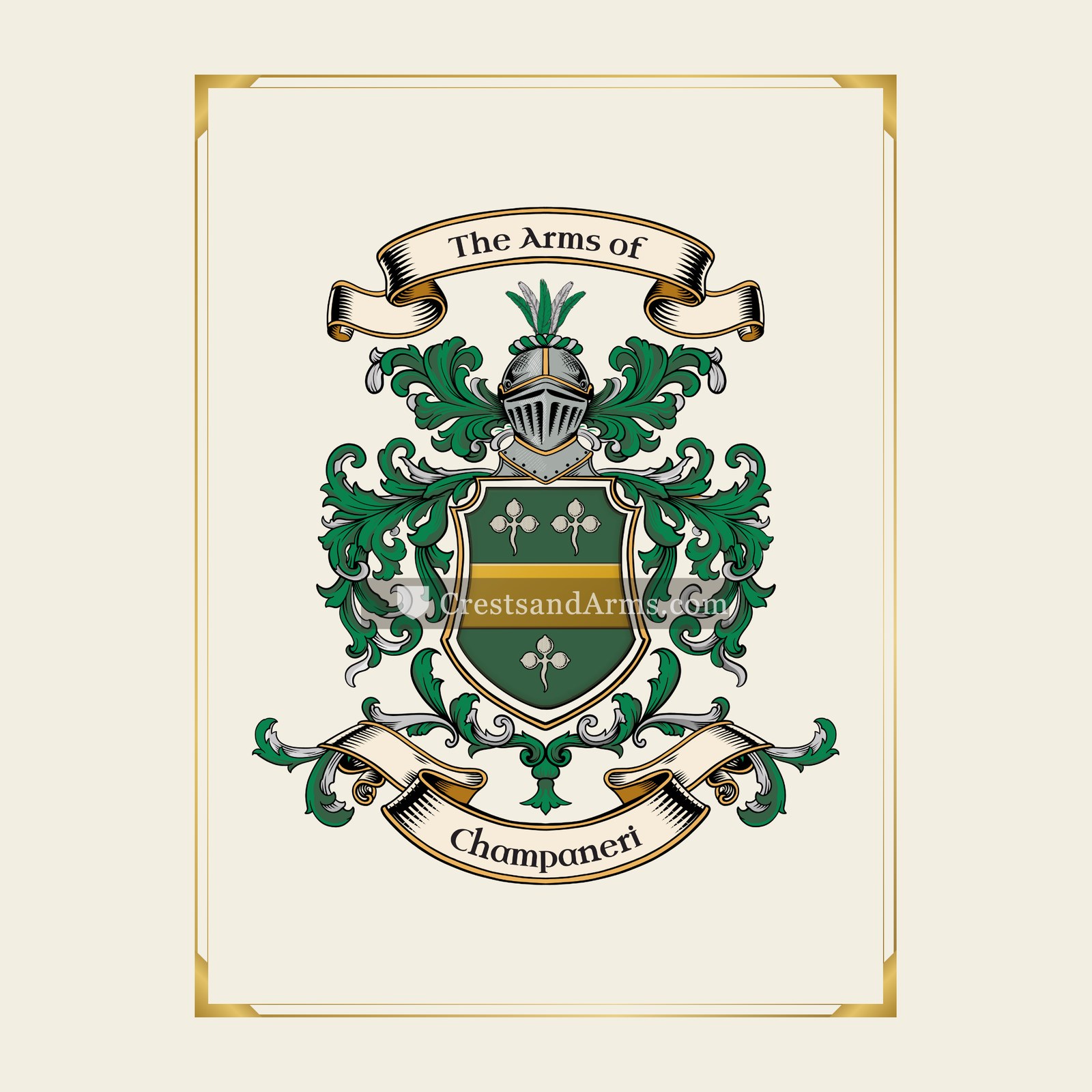 With gold border