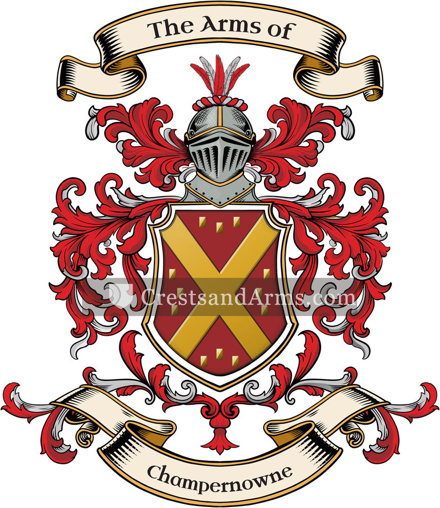 The Champernowne coat of arms, drawn from the recorded blazon