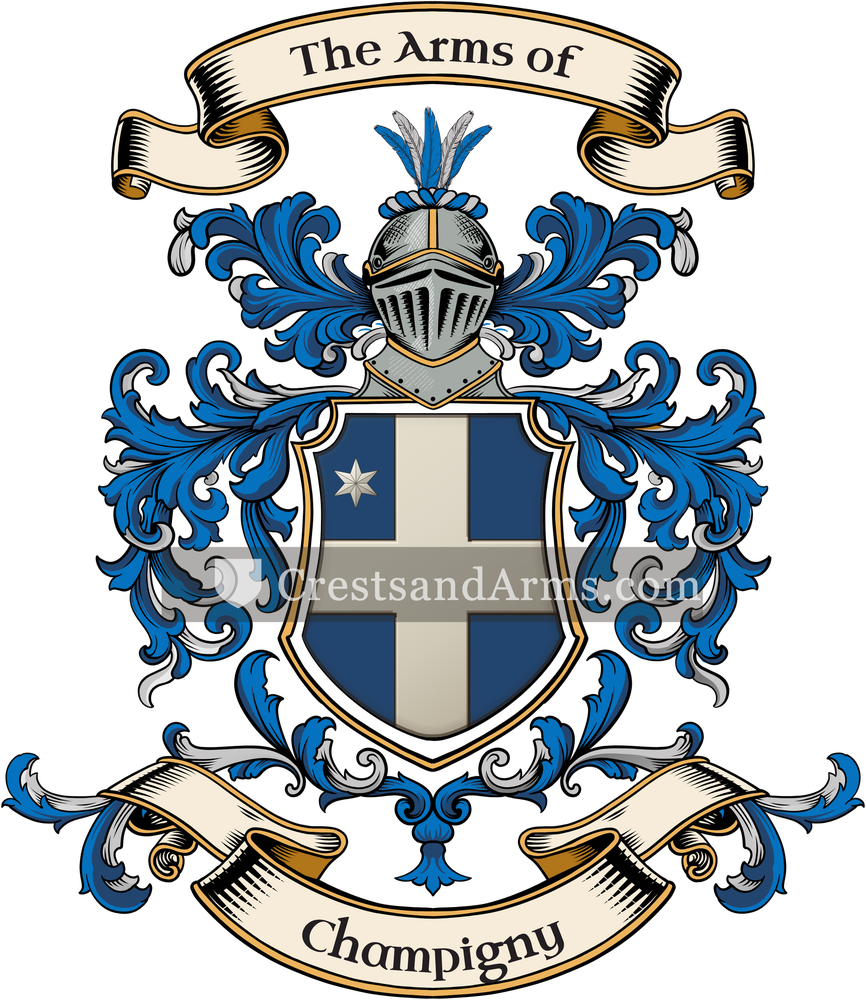 The Champigny coat of arms, drawn from the recorded blazon