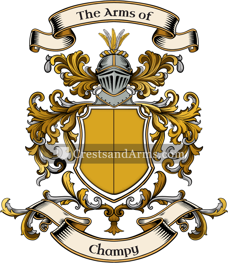 The Champy coat of arms, drawn from the recorded blazon