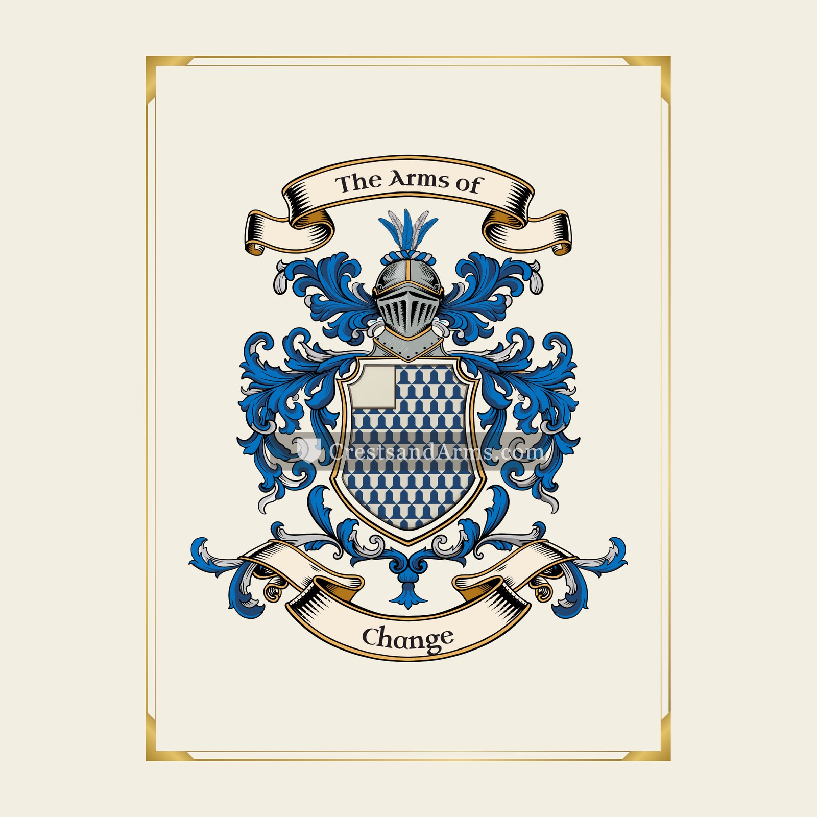 With gold border
