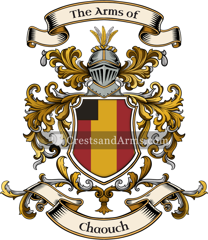 The Chaouch coat of arms, drawn from the recorded blazon