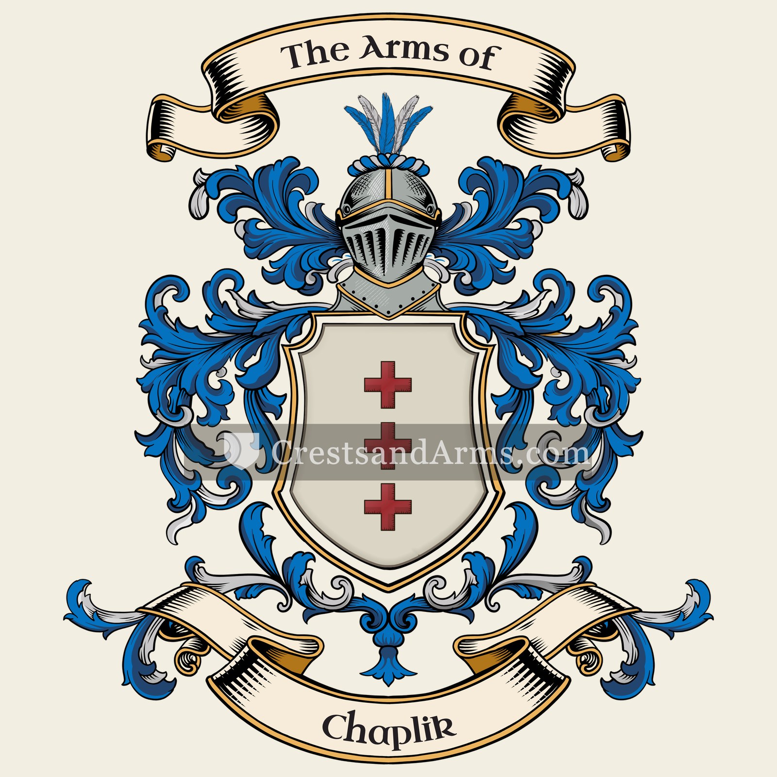 The Chaplik coat of arms, drawn from the recorded blazon