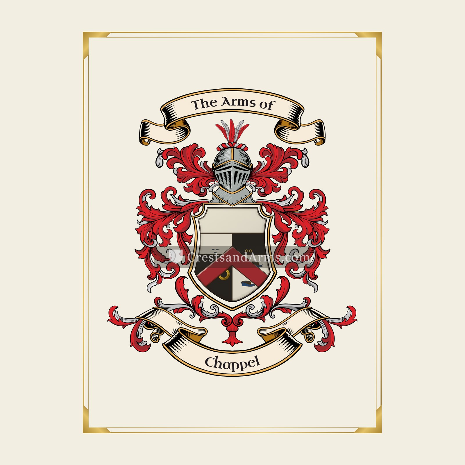 With gold border