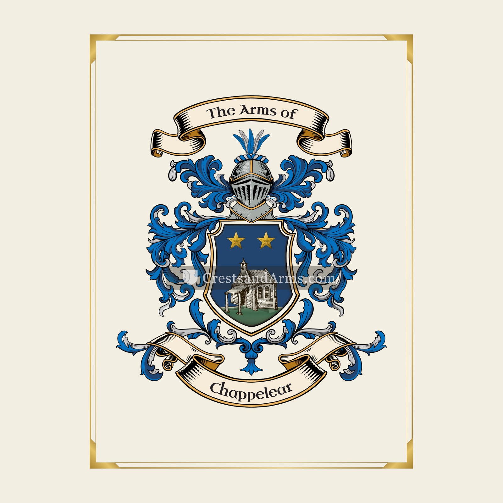 With gold border