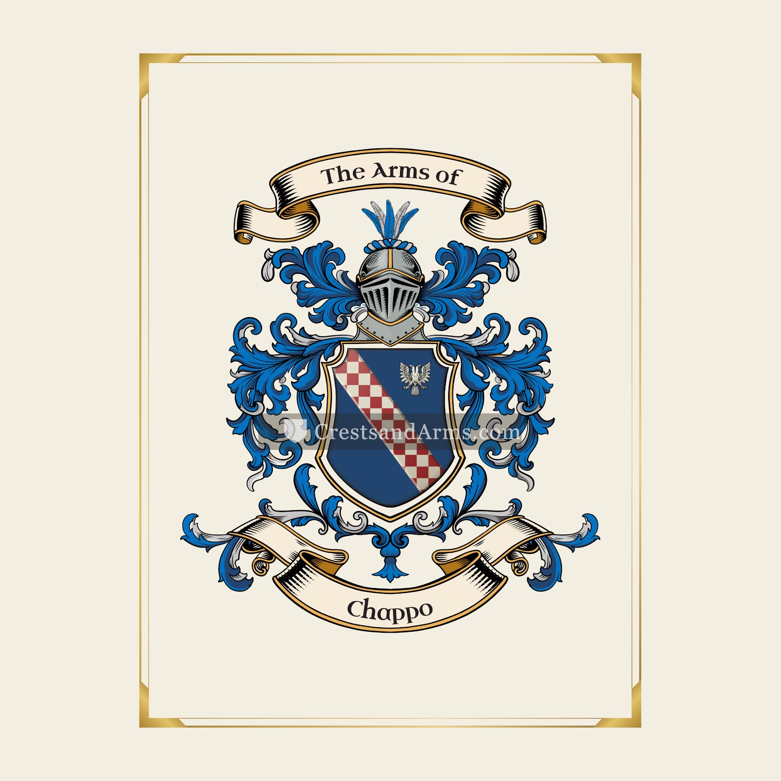 With gold border