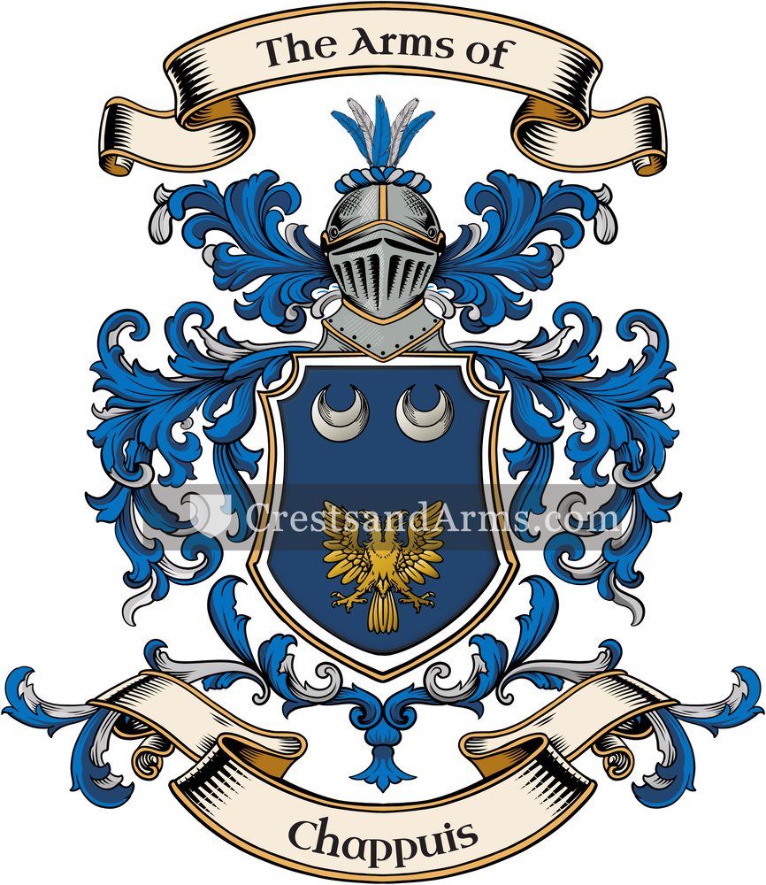 The Chappuis coat of arms, drawn from the recorded blazon