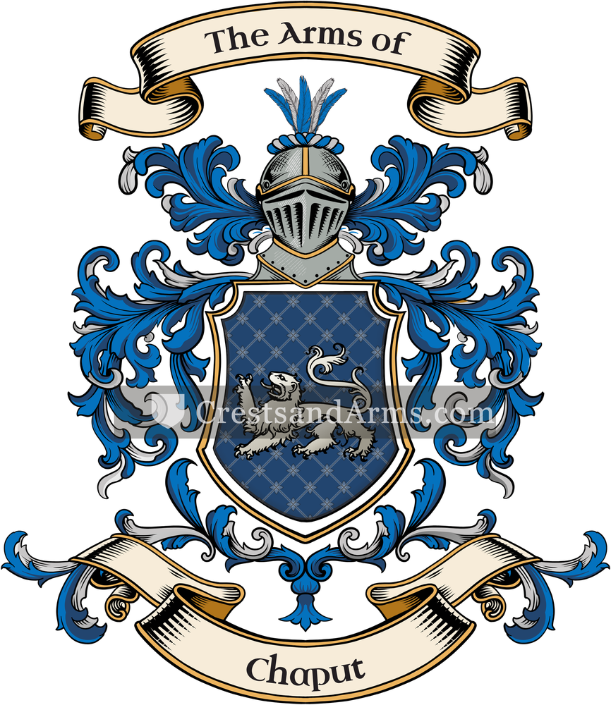 The Chaput coat of arms, drawn from the recorded blazon