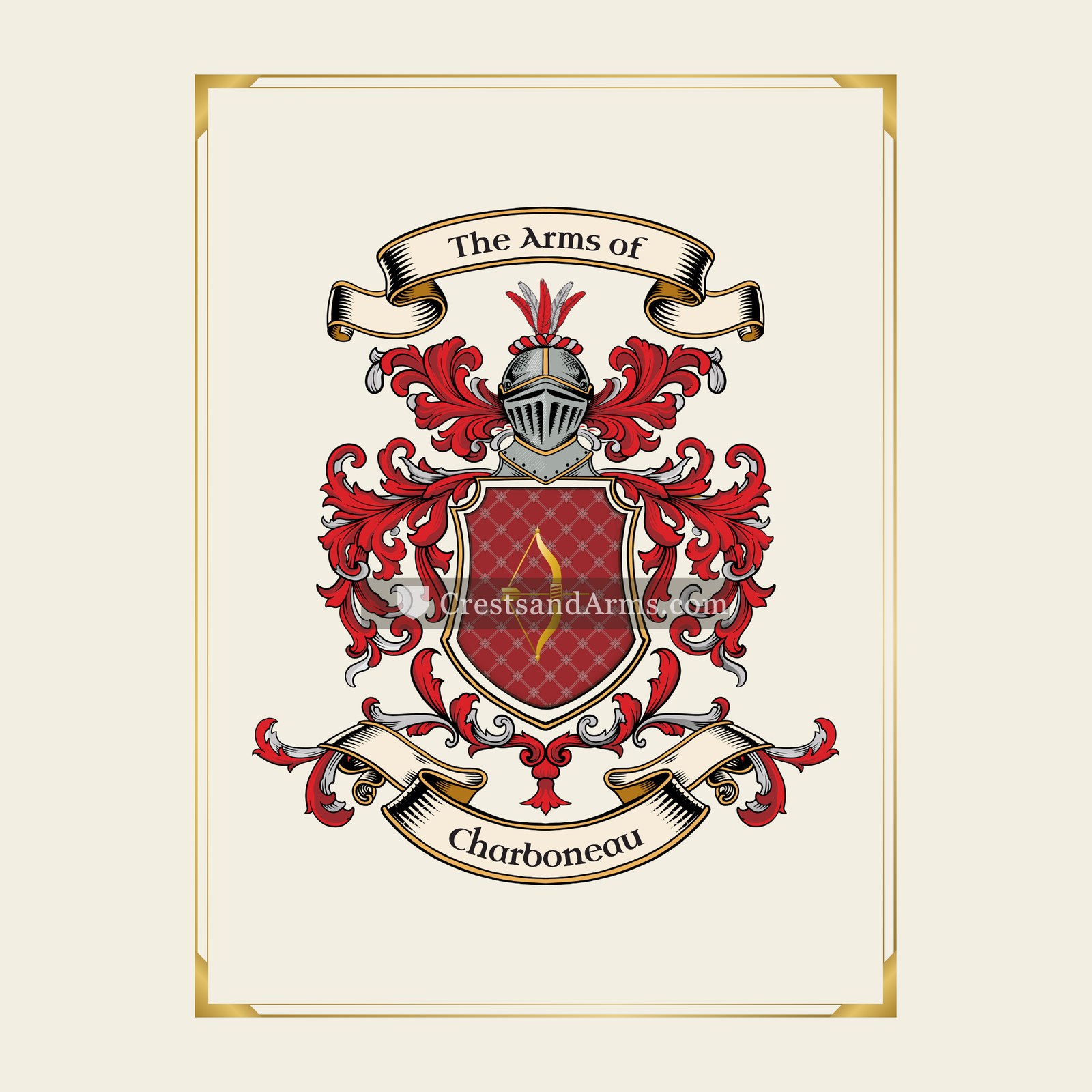 With gold border