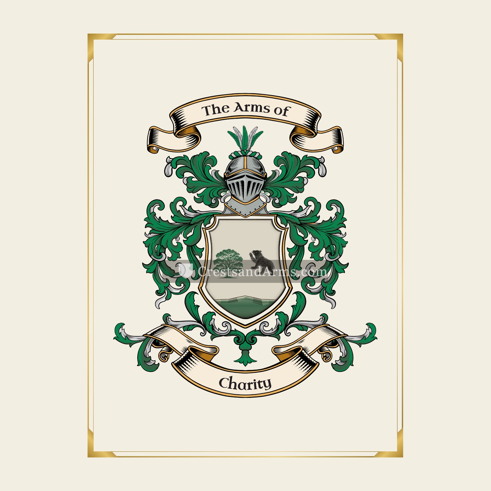 With gold border