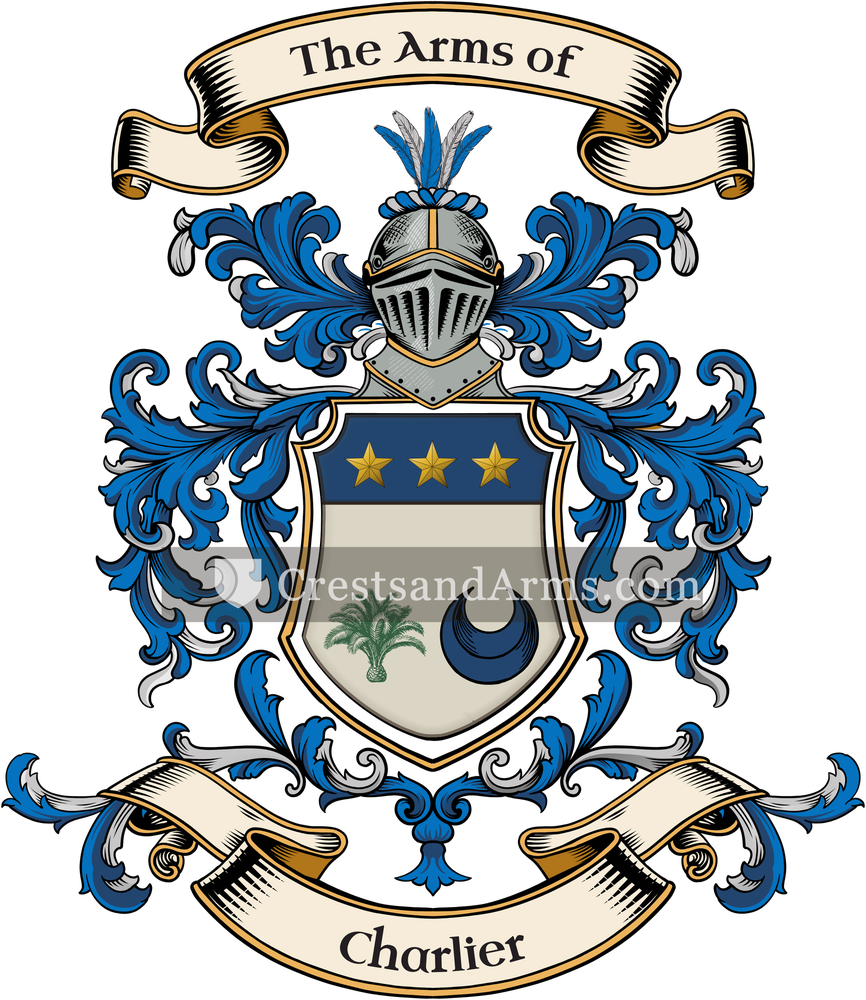 The Charlier coat of arms, drawn from the recorded blazon