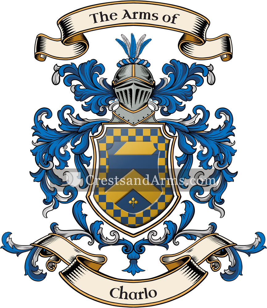 The Charlo coat of arms, drawn from the recorded blazon