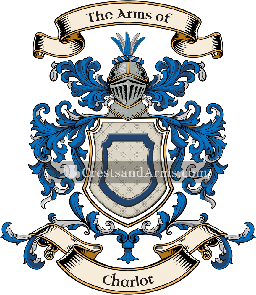The Charlot coat of arms, drawn from the recorded blazon