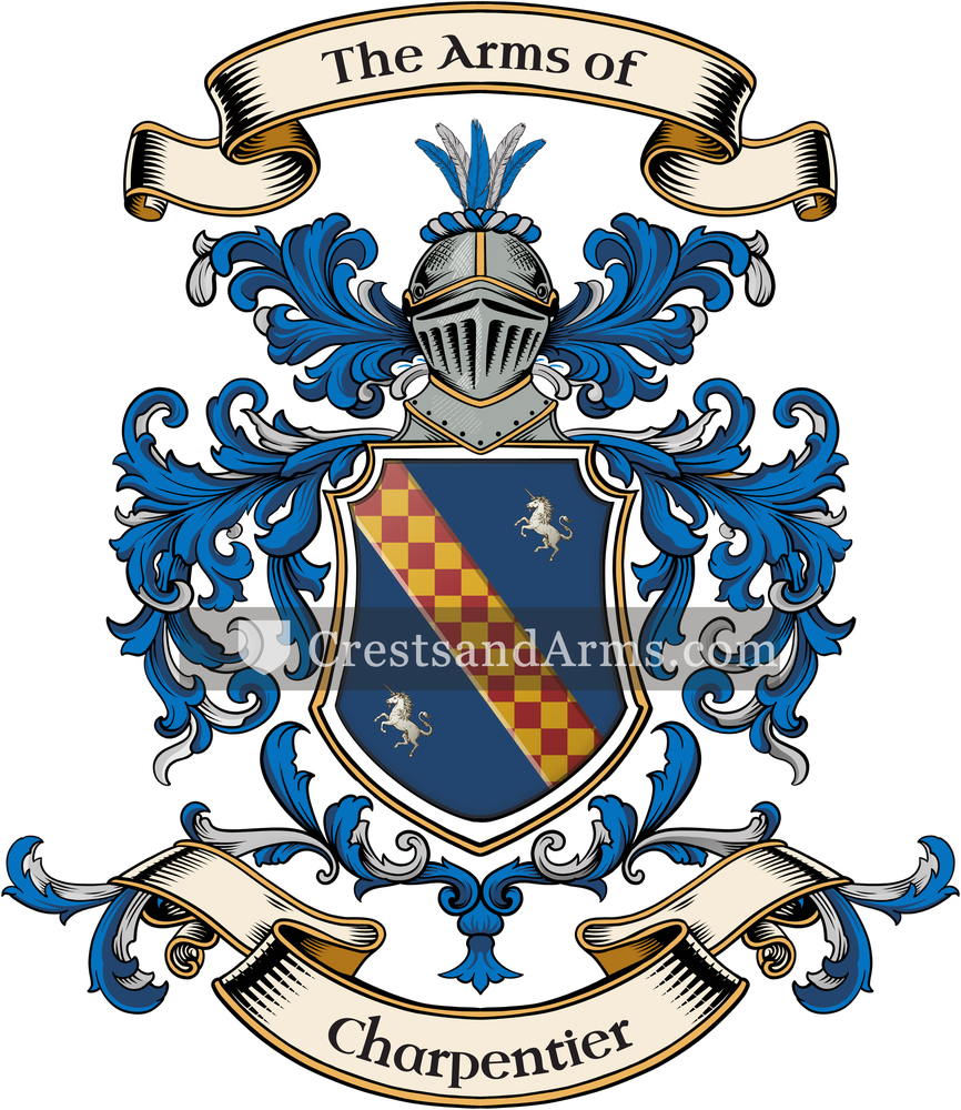 The Charpentier coat of arms, drawn from the recorded blazon